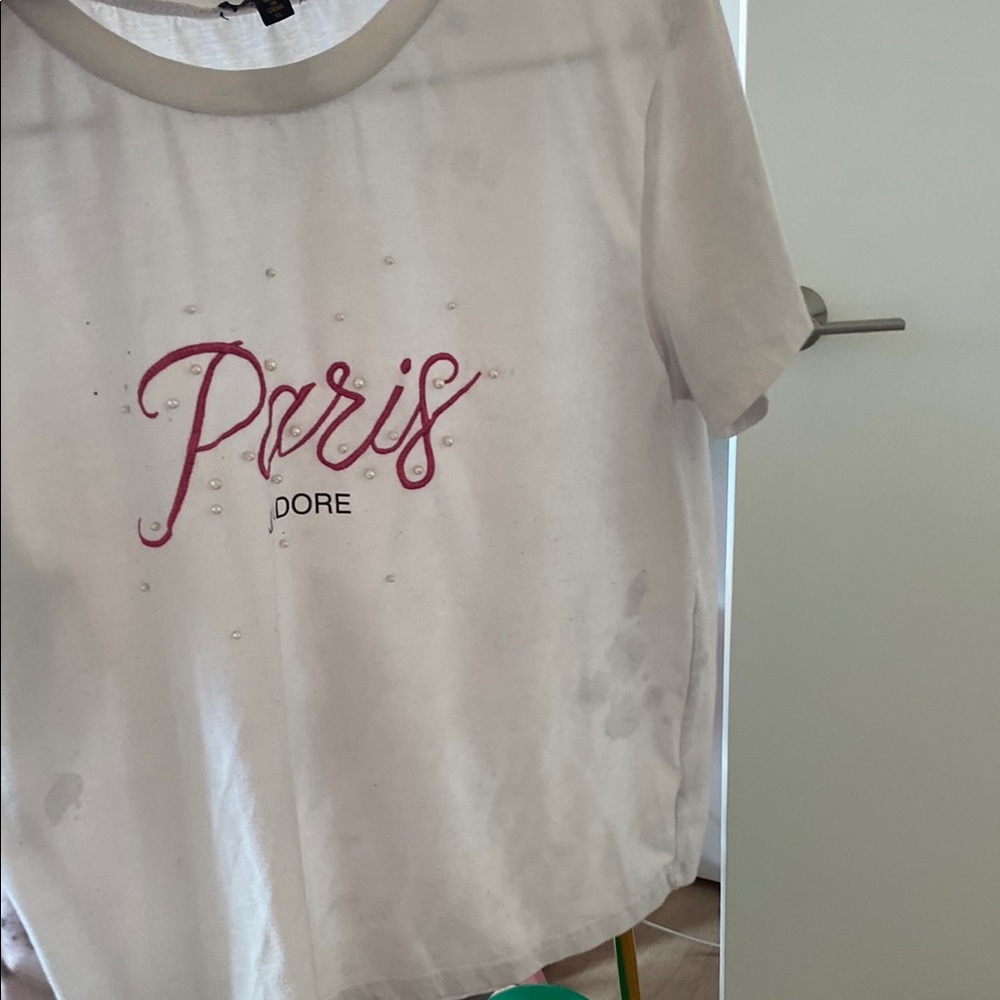 Paris White Short Sleeve Tee
